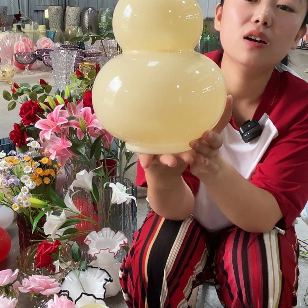 水晶花瓶玉色大葫芦