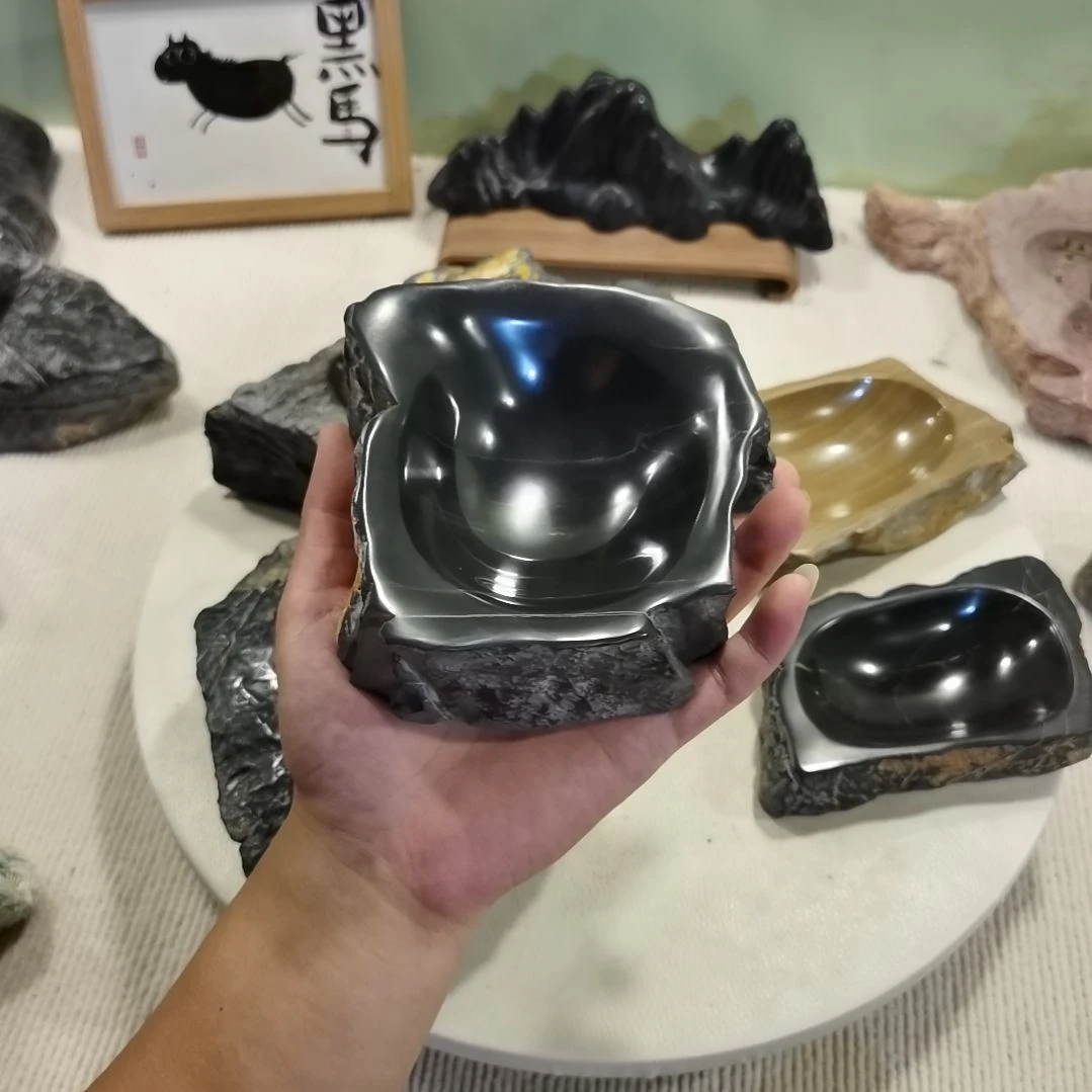灵璧原石砚台摆件