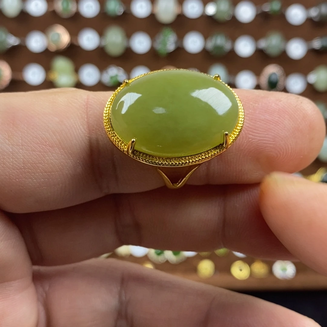 和田玉（青玉）戒指合金