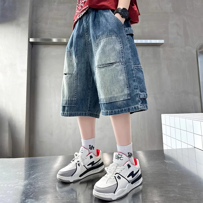 男童夏季牛仔短裤2025新款儿童装韩版宽松痞帅气时髦薄款五分中裤