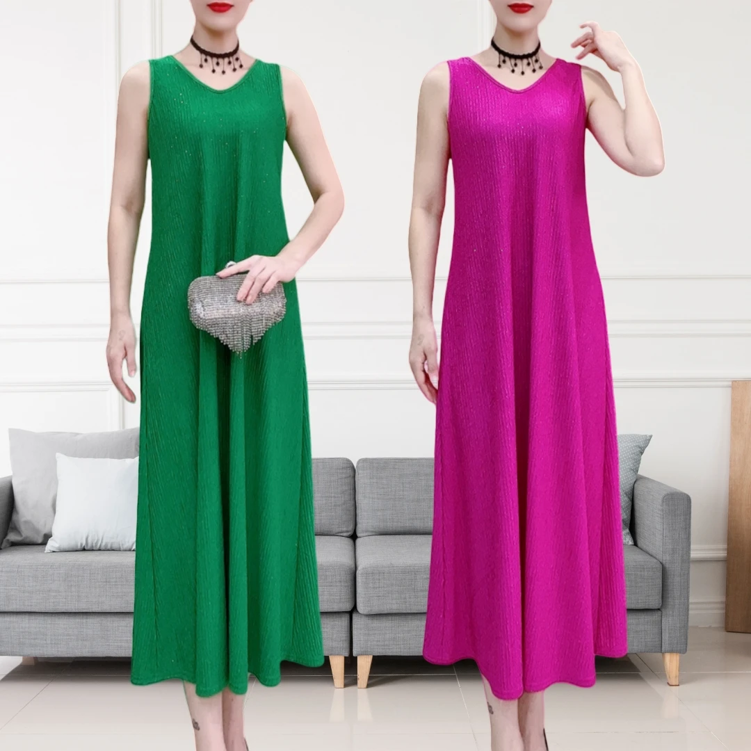 满天星打底裙内搭裙子大摆A字连衣裙休闲显瘦长款背心裙