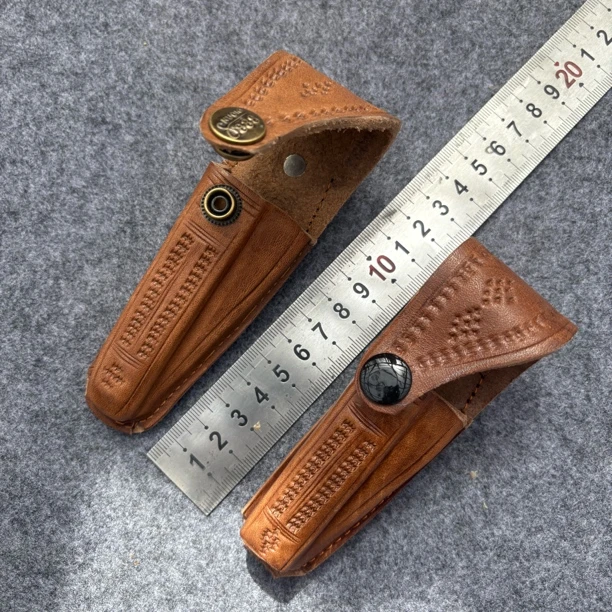 真皮纯手工缝制折叠刀刀套刀鞘牛皮