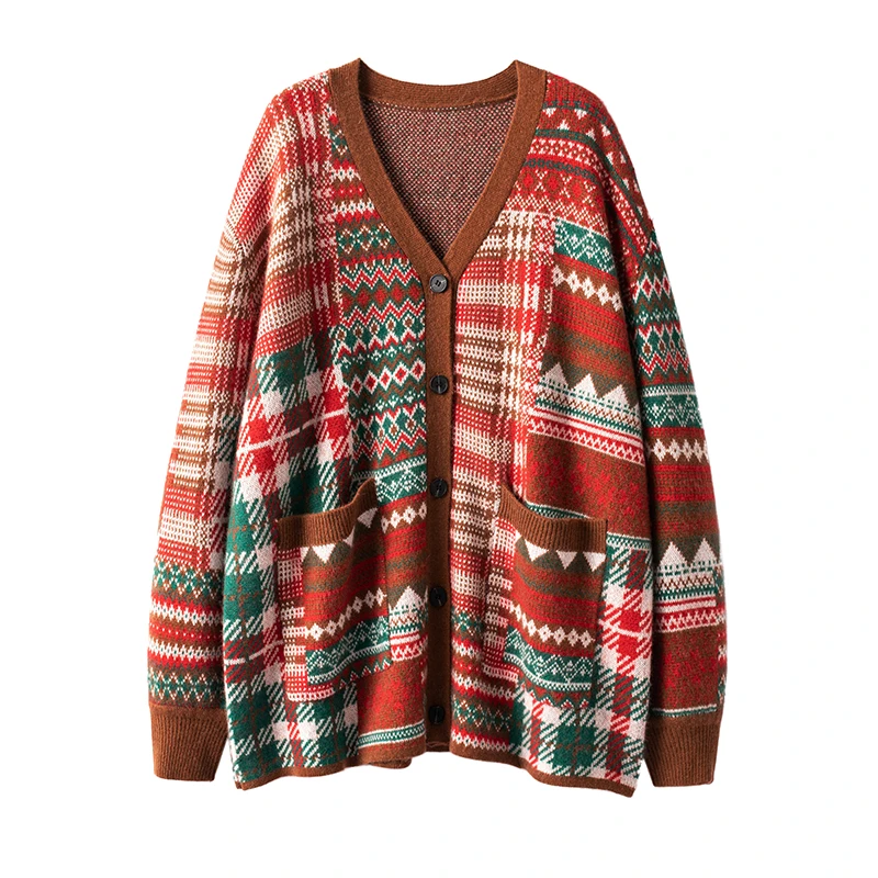 100纯山羊绒宽松大版大衣外套女