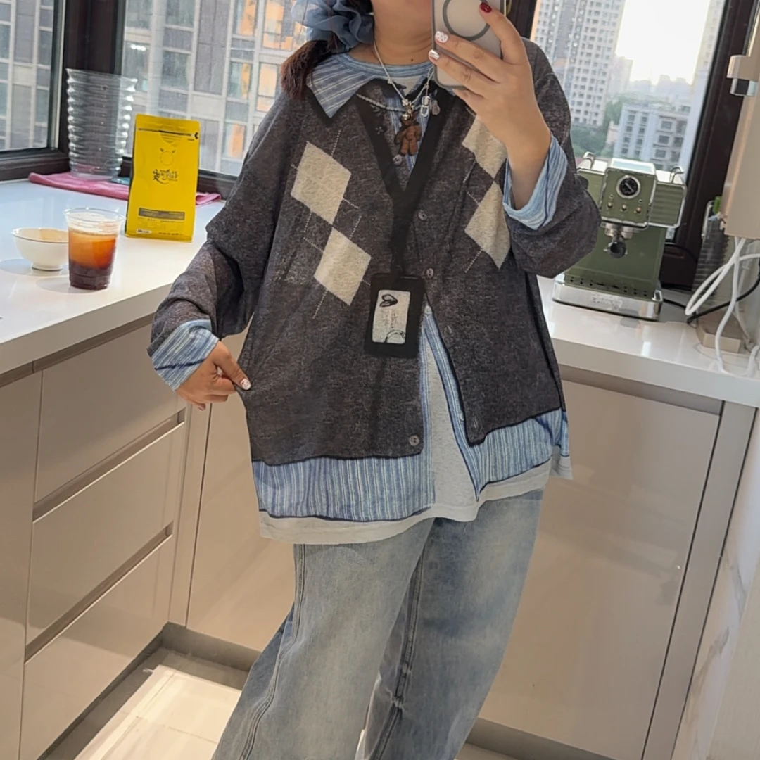 假三件套T恤与小陶瓷牛仔裤