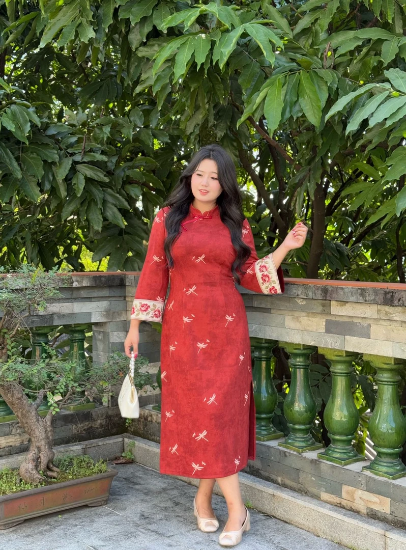 码加加51916胖MM新中式国风显白高端大气时尚洋气大码旗袍连衣裙
