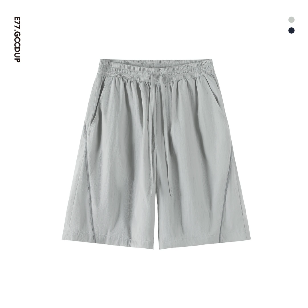 夏季简约运动时尚宽松休闲百搭高级感男装纯色日系潮流短裤6551