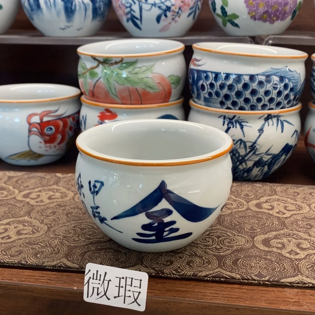 釉下彩老陶泥手工绘制