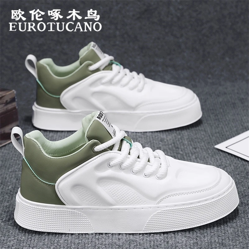 欧伦啄木鸟EUROTUCANO冬季男鞋运动休闲鞋子男款耐磨低帮小白鞋