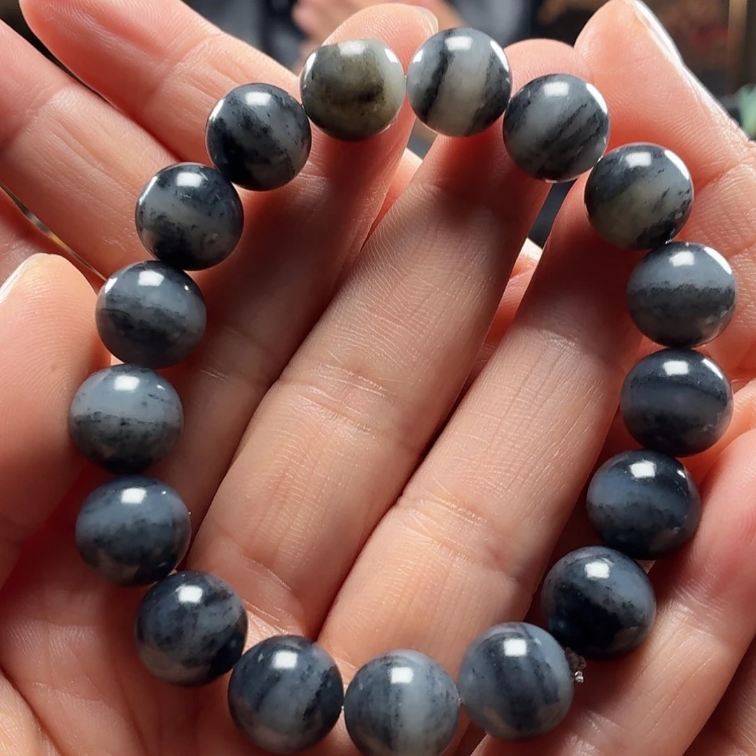 和田玉未镶嵌手串新疆和田玉青花圆