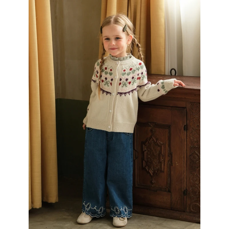 【6.18反季清】平安结 森系萌娃穿搭女儿童毛衣外套针织衫开衫IS190