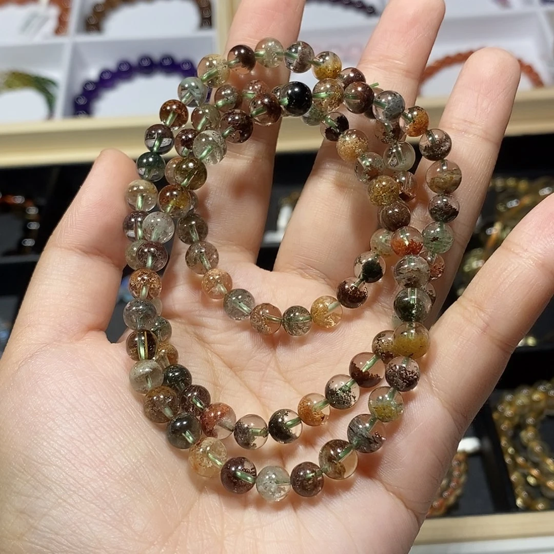 水晶手串未镶嵌半盆四季幽灵6mm+