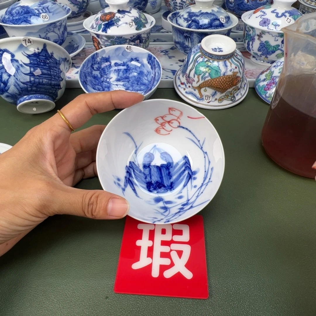景德镇纯手工纯手绘茶具木木68