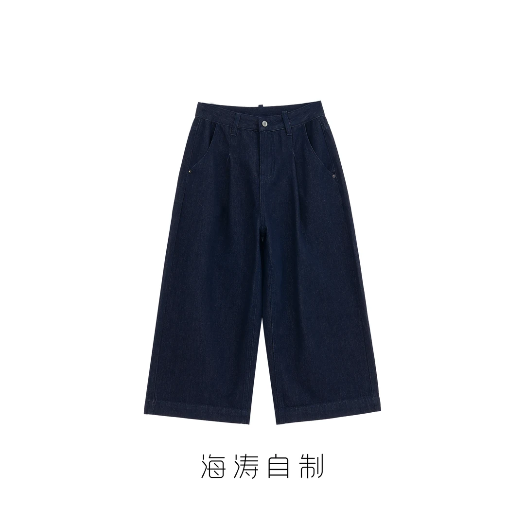 MOVNSENR 春款复古宽松八分阔腿奶奶牛仔裤 GCNC9750