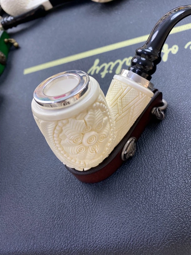 海泡石烟斗恩德花篮空腔20*50