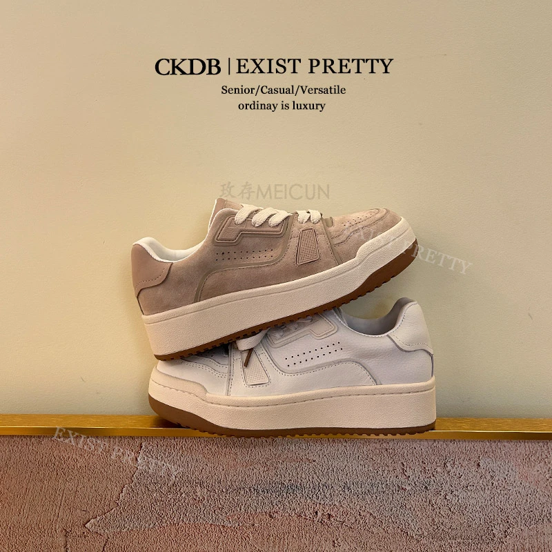 【LG】秋冬厚底小白鞋女新款做旧休闲鞋时尚百搭板鞋小众运动鞋