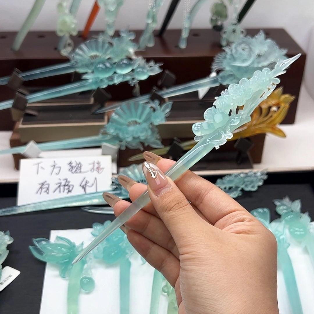 未镶嵌蛇纹石玉发饰