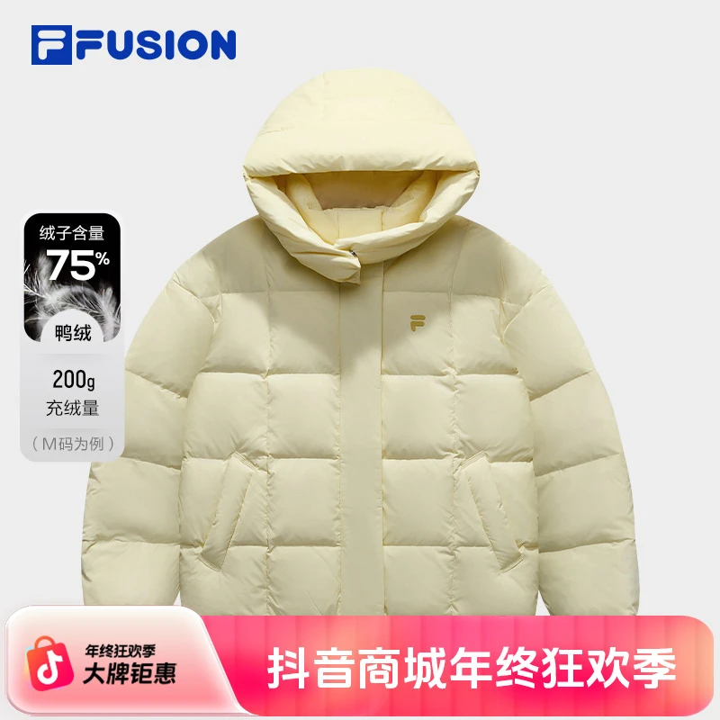 FILA FUSION斐乐潮牌羽绒服女25冬新款宽松保暖外套T11W547904F