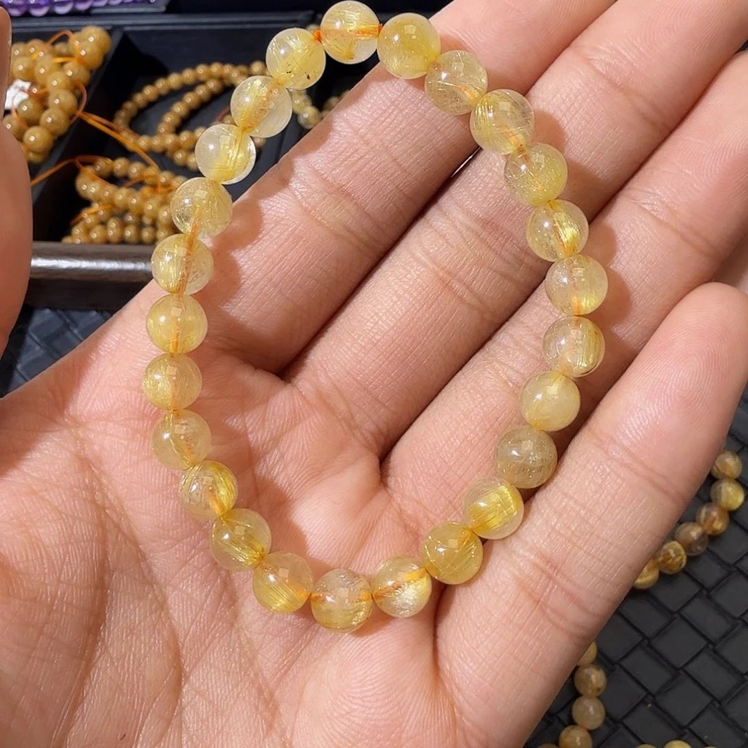发晶手链未镶嵌天然金发晶