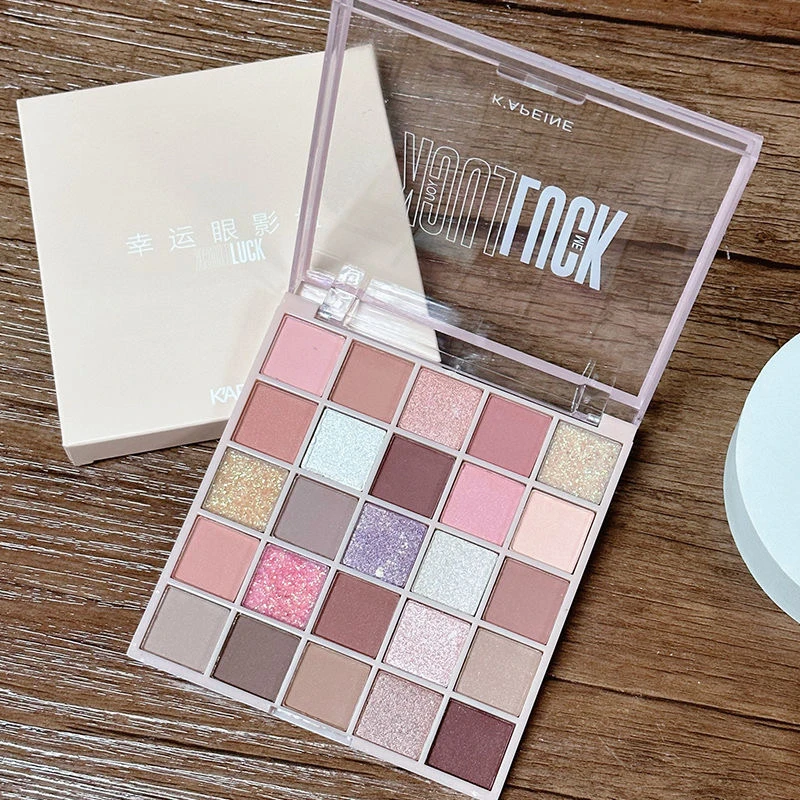 一盘打天下!25色眼影蜜桃盘珠光哑光亮片闪粉橘棕日常自然显白女