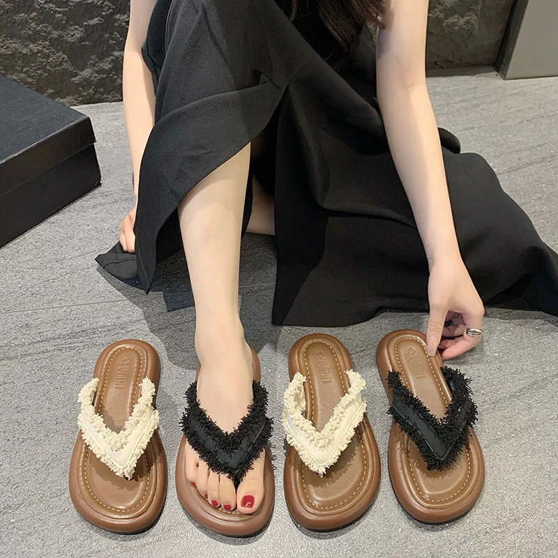 人字拖女外穿2024年夏季新款网红夹脚凉拖鞋平底休闲海边沙滩凉鞋