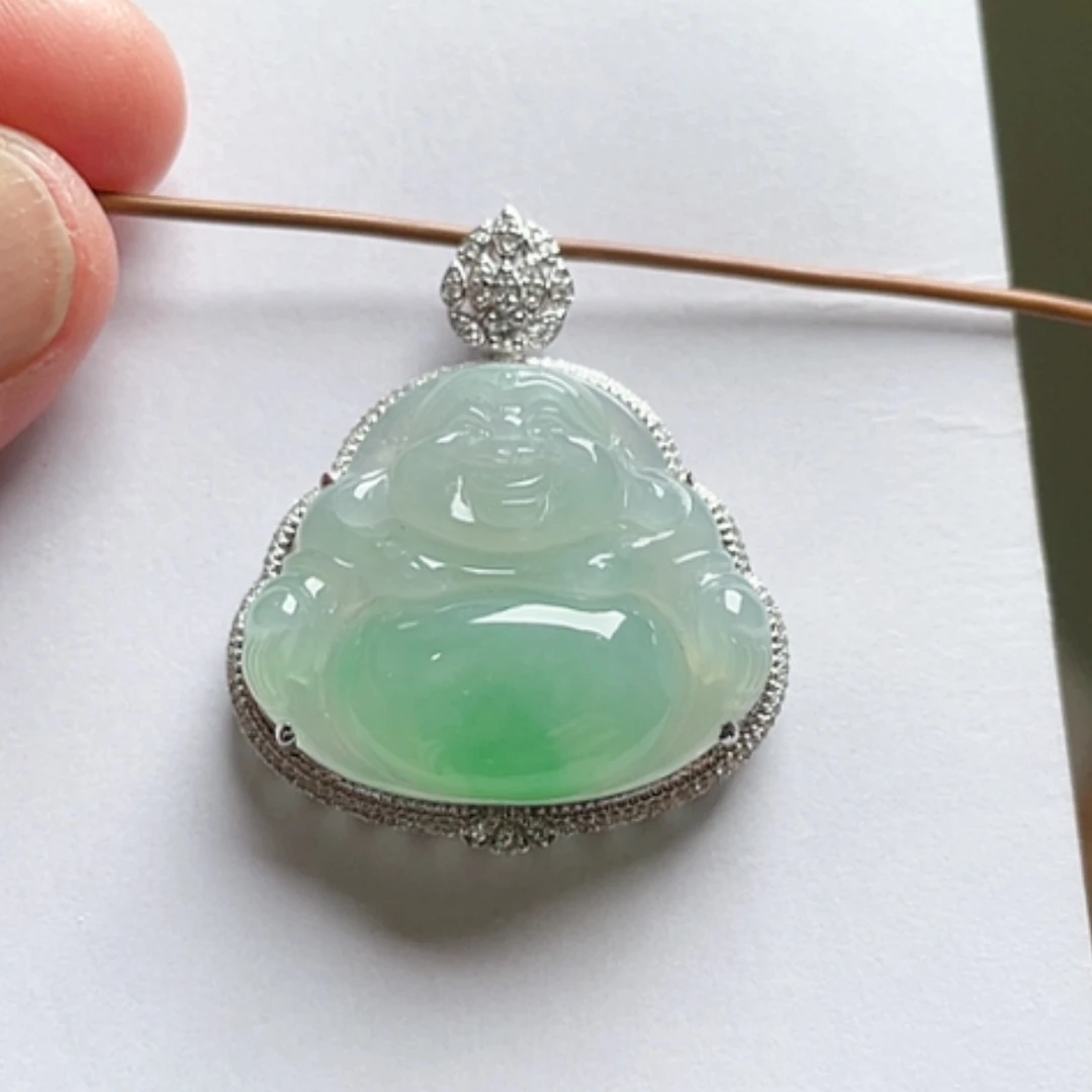 【闪购商品】吊坠(不含链)18K金镶嵌翡翠