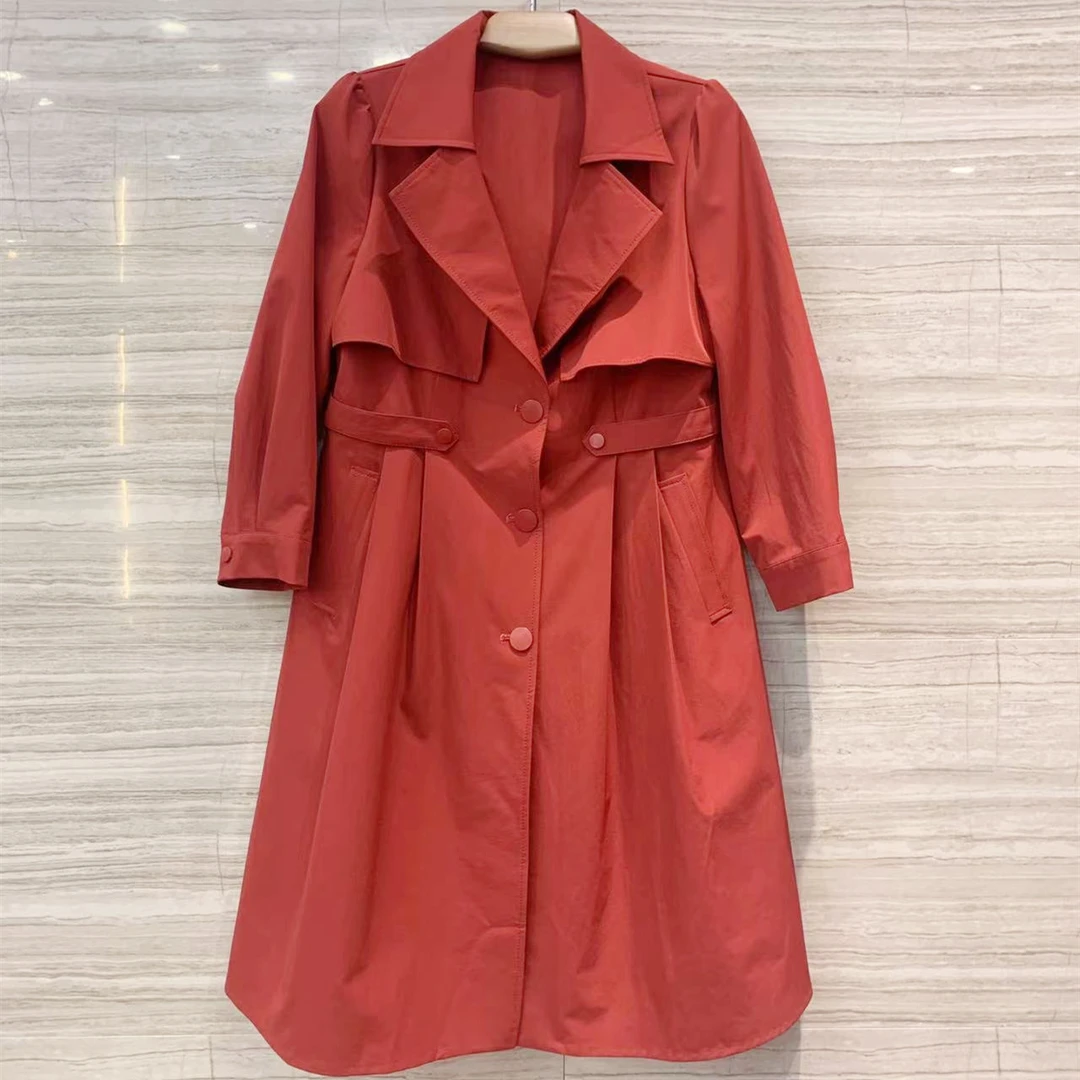 祥好服饰 秋季收腰长款风衣 1288