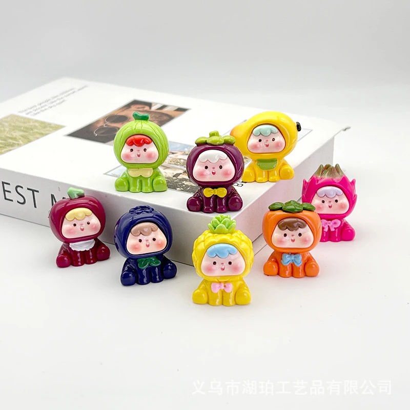 9.9米5个实色四代水果崽崽立体树脂创意摆件