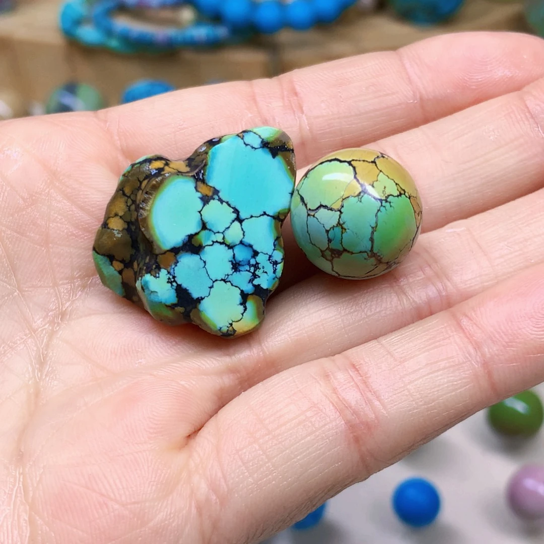 绿松石未镶嵌三彩随行