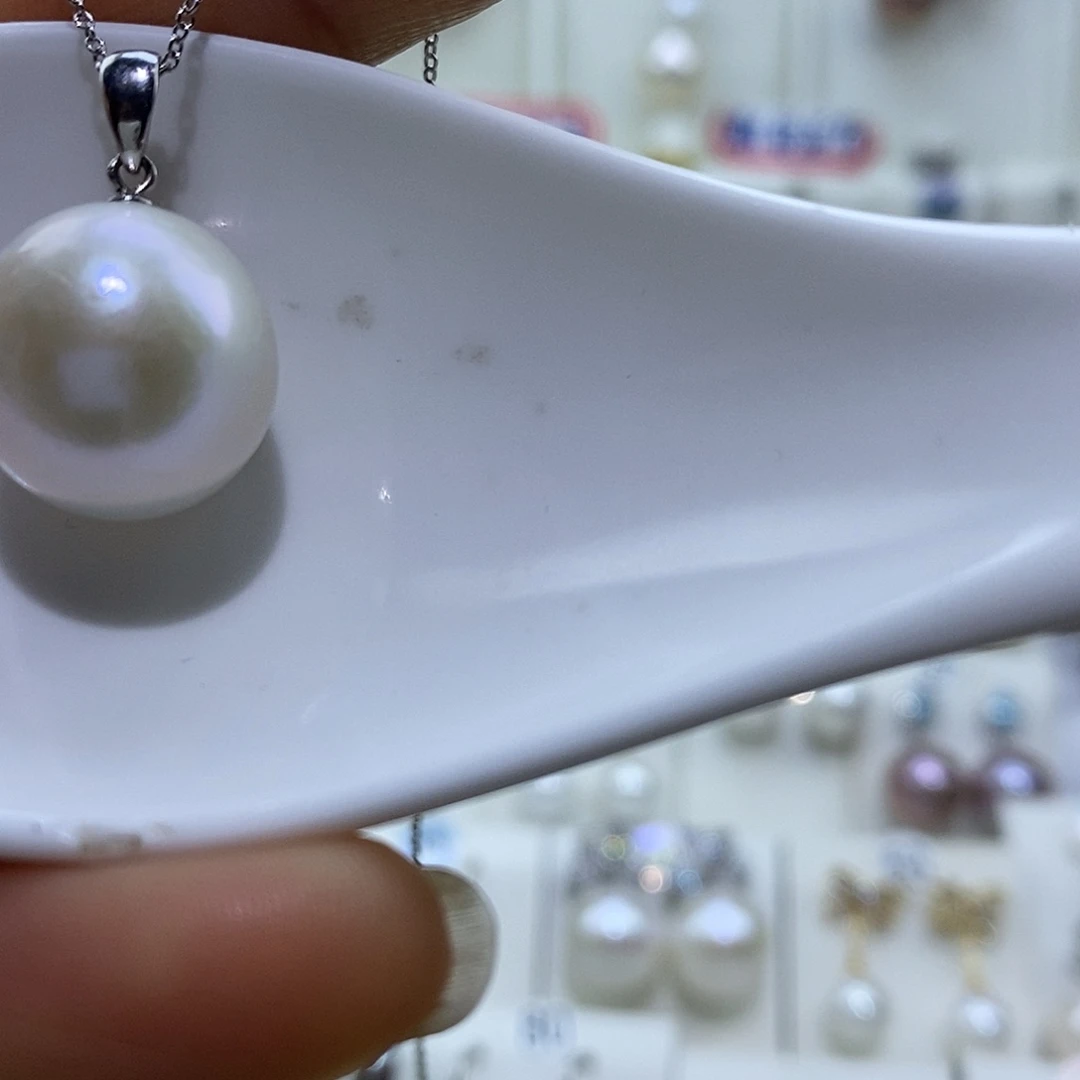 吊坠(赠链)淡水珍珠银S925镶嵌15M