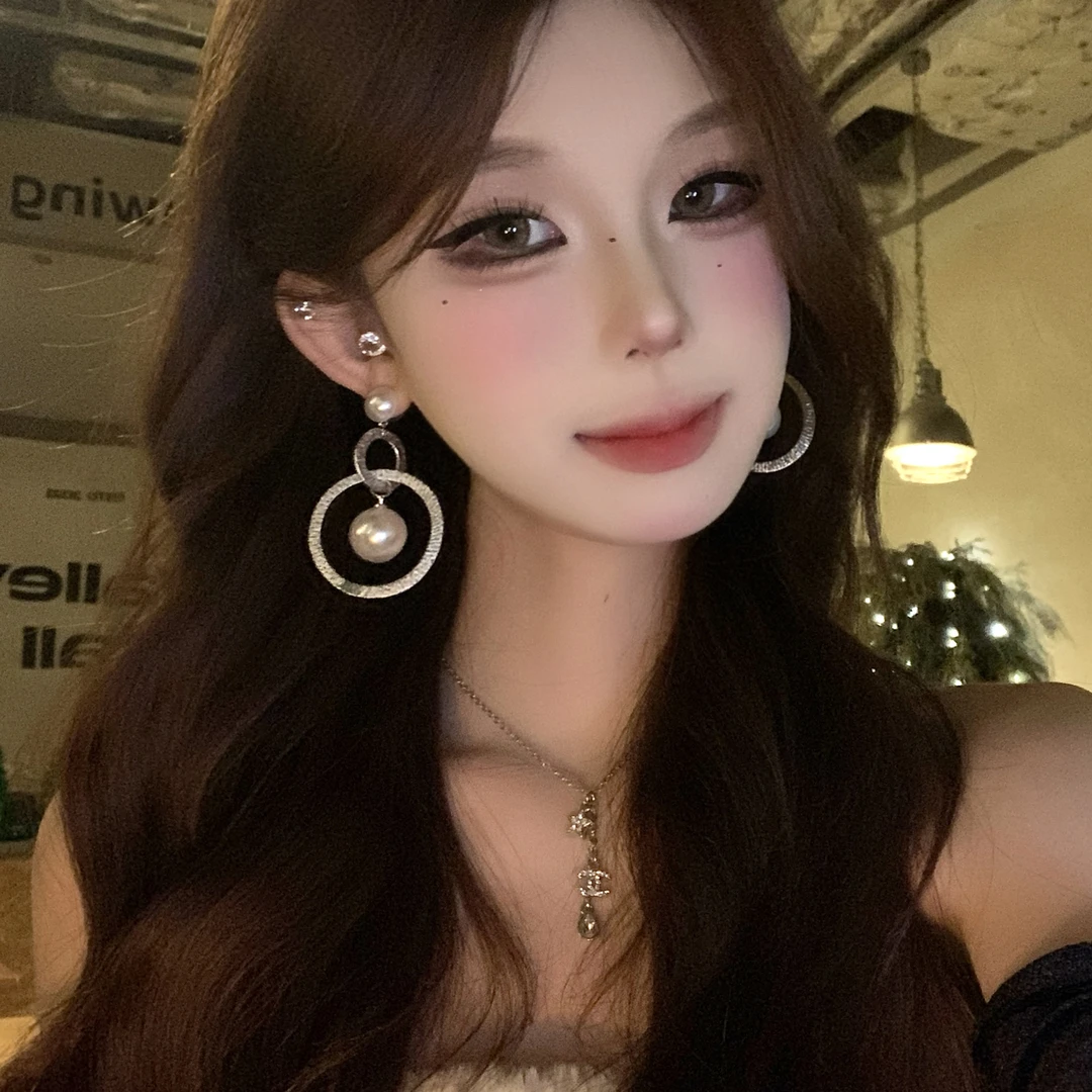 铜合金仿珍珠耳饰 时尚高级欧美风金属耳环复古个性贵气爆款耳饰