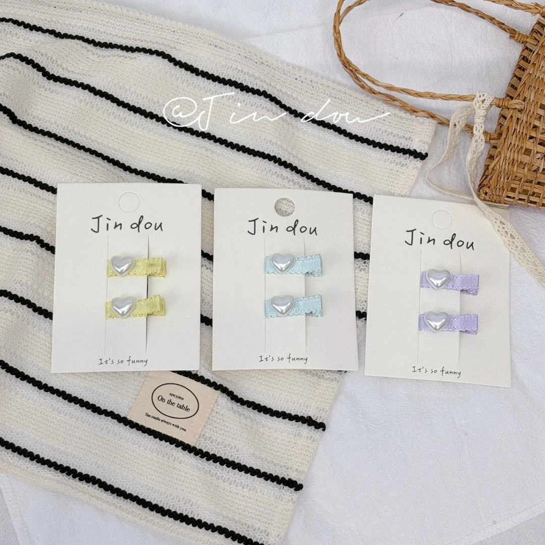 A007—“手作系列”爱心珍珠鸭嘴夹