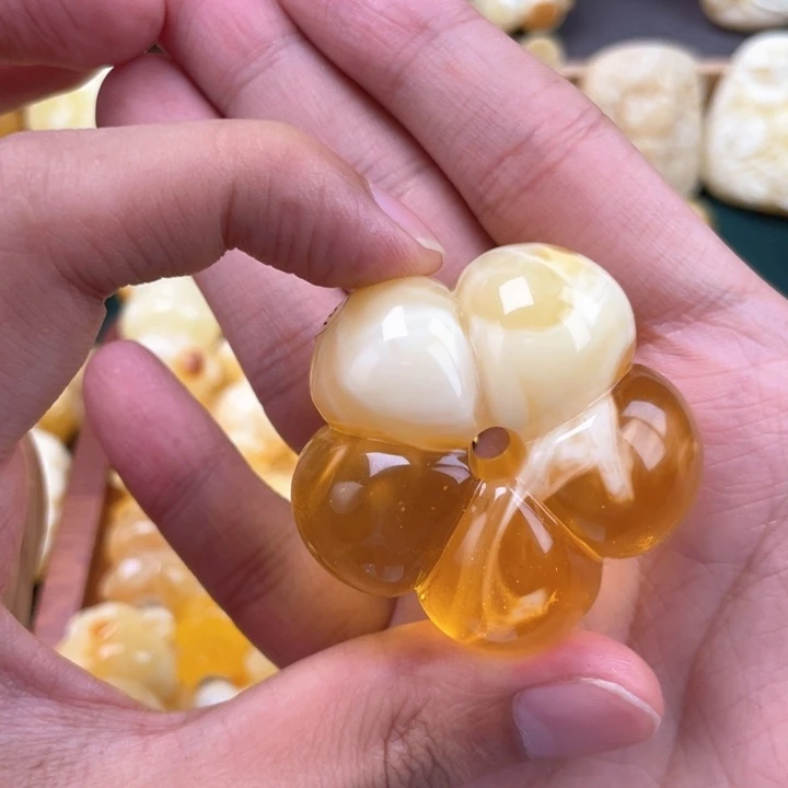 鱼***儿裸石琥珀未镶嵌蜜蜡