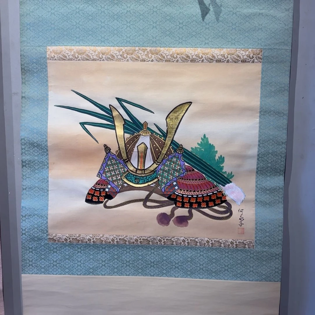 书法坚**石卷轴绢本绫裱58