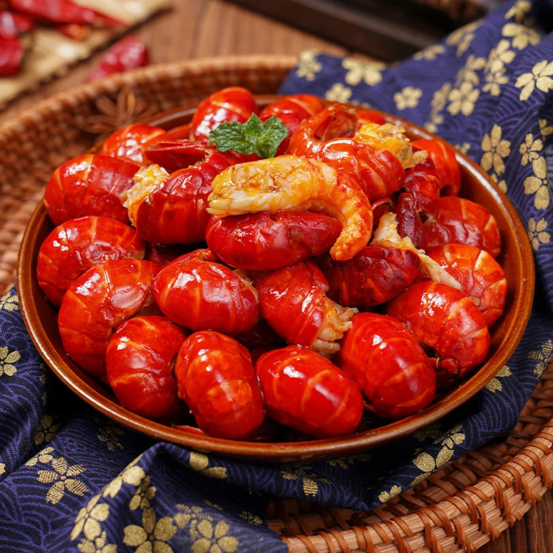 大号虾尾带头黄龙虾尾四包 60-70只/包 当天现剥 产地直发