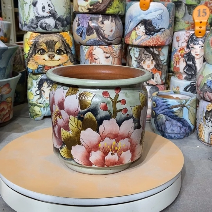 红陶景德镇艺术手绘作品