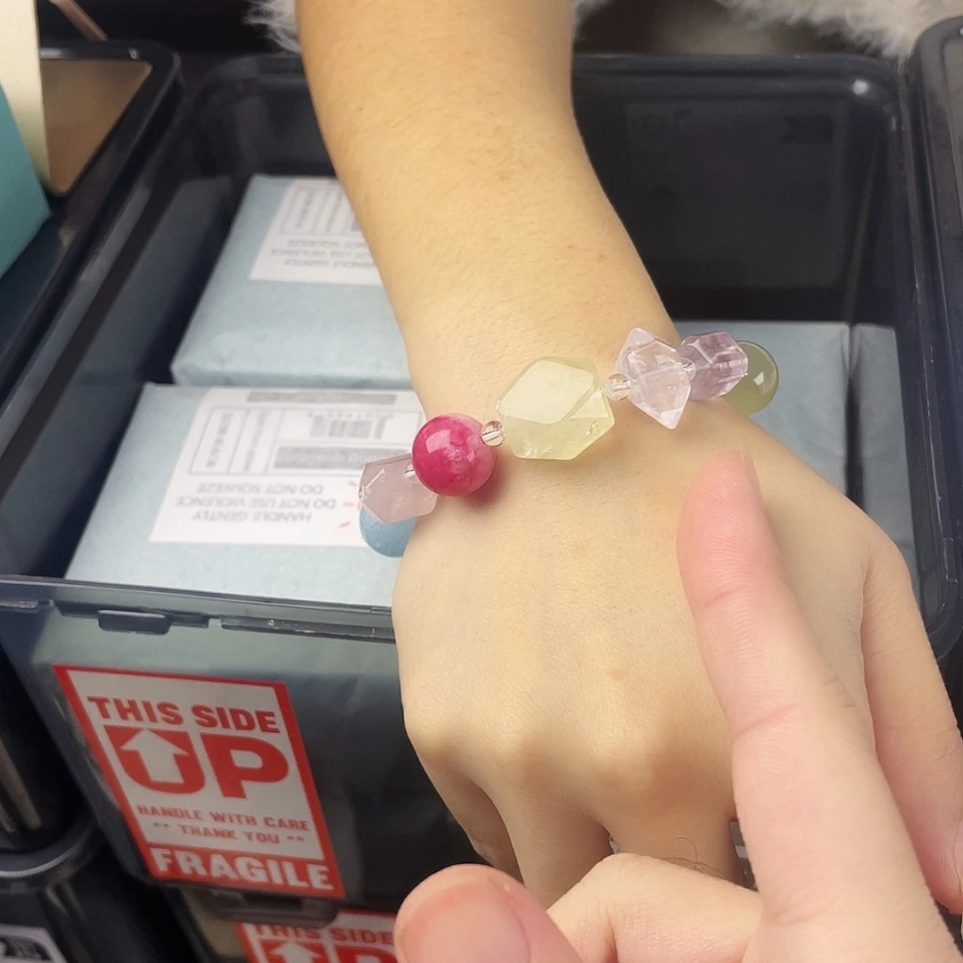 手串水晶银S925镀金镶嵌