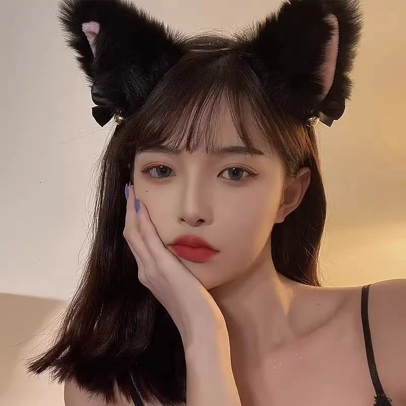 猫耳朵发饰发箍女性感狐狸头饰猫咪头箍铃铛直间道具搞笑发卡兔