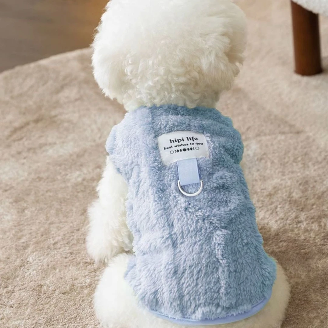 可牵引小狗狗衣服秋装泰迪比熊博美猫咪小型犬棉衣加绒保暖防掉毛