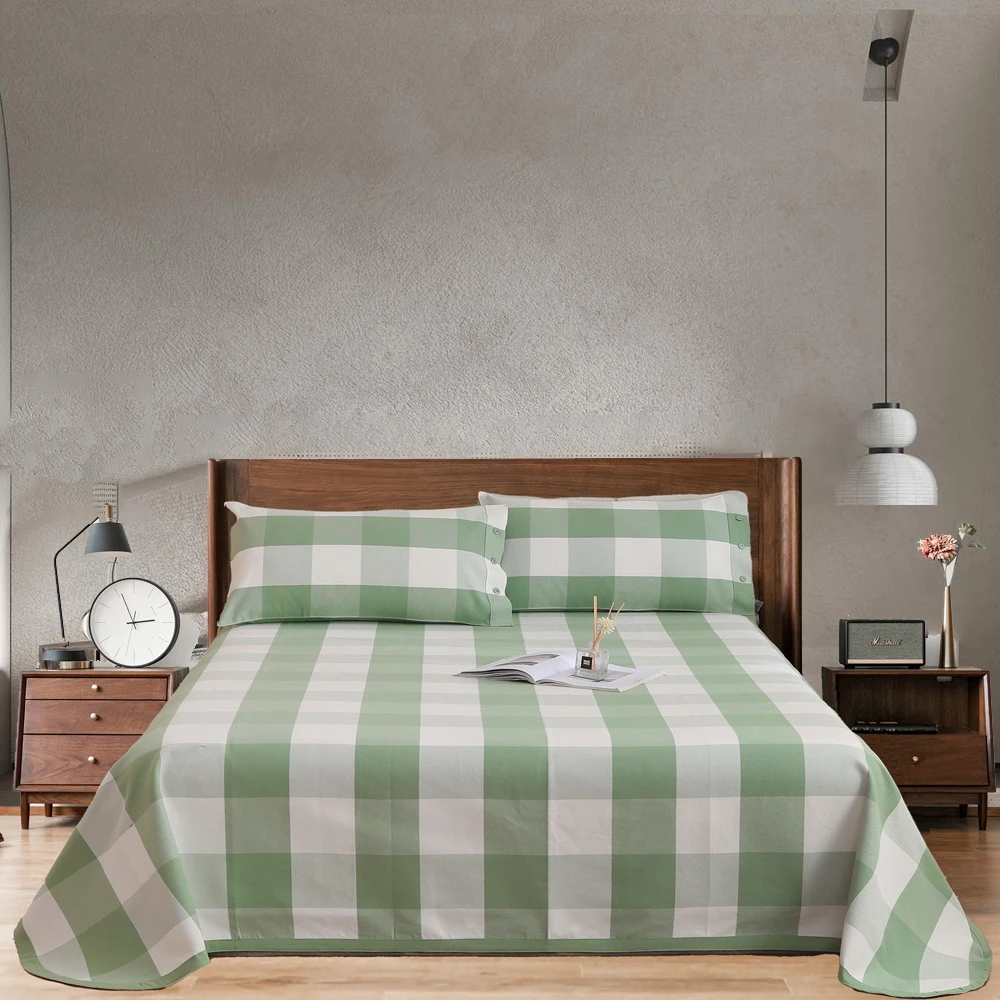 庄织【古锦】格韵高端加厚A类老粗布凉席三件套100%提花老粗布床单