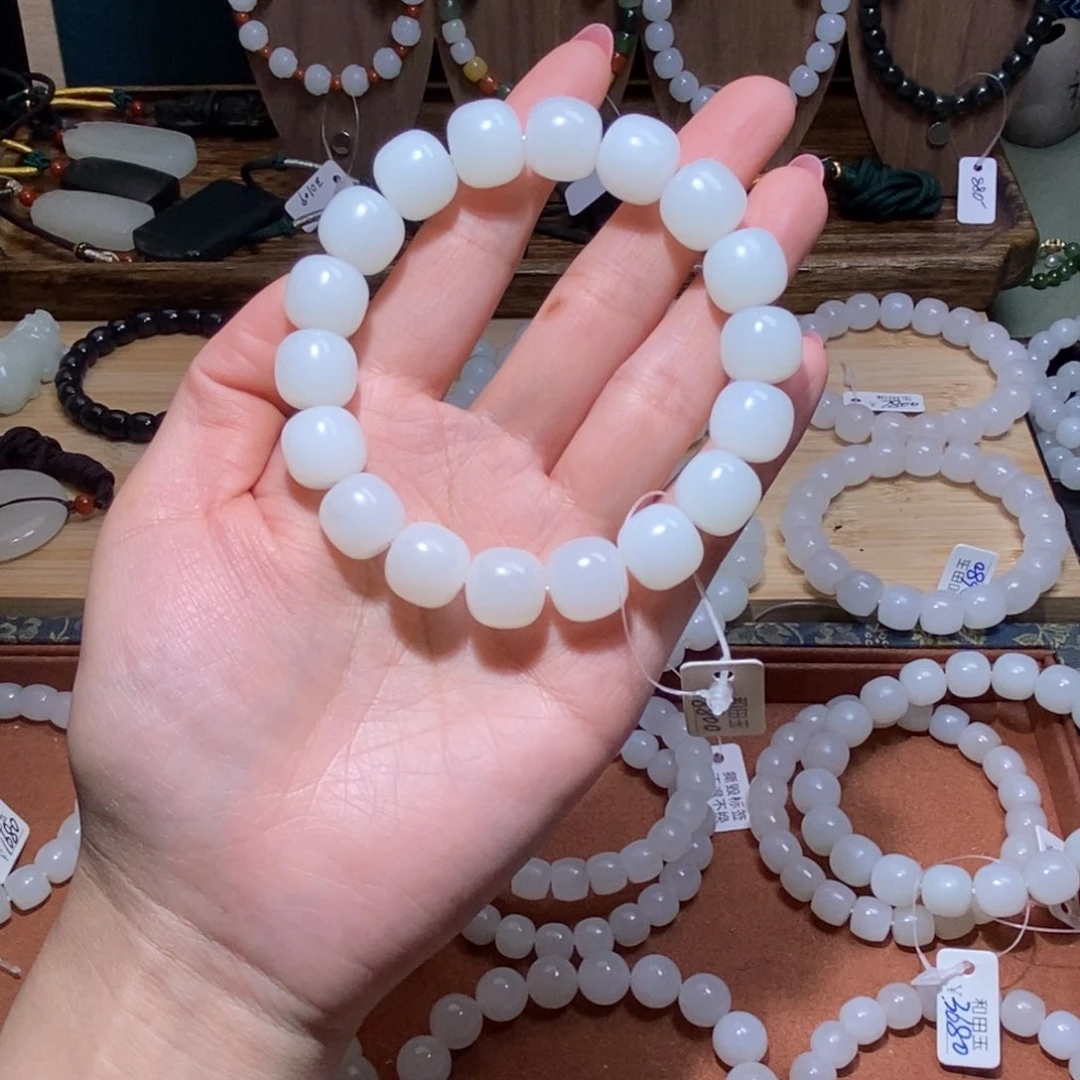和田玉手串未镶嵌大*13