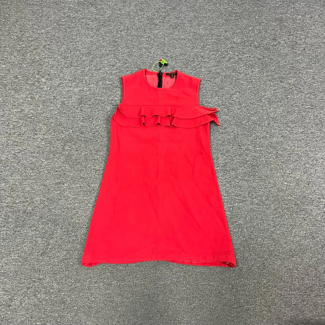 99新 AMIPARIS lv 红色荷叶边连衣裙