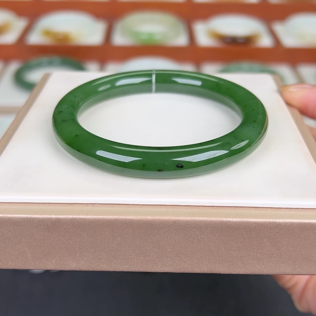 和田玉未镶嵌手镯和田玉碧玉手镯