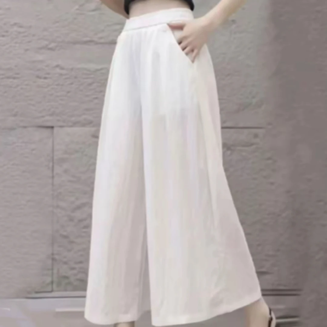 2025 新款薄款阔腿时尚百搭舒爽垂感宽松休九分休闲裙裤