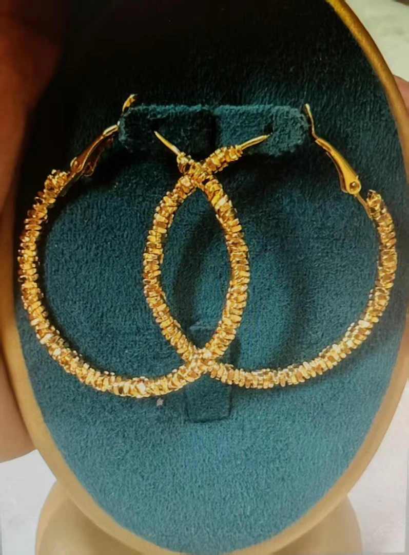 铜合金陶瓷耳饰 marziya金色女原创设计甜美风耳环耳