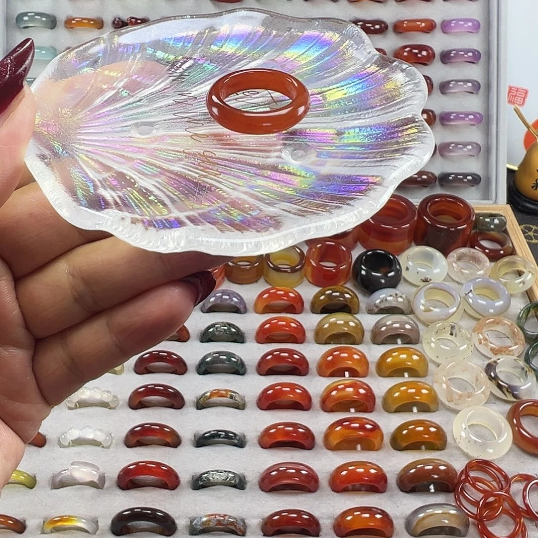 玛瑙/玉髓未镶嵌戒指A1不退换18港17+