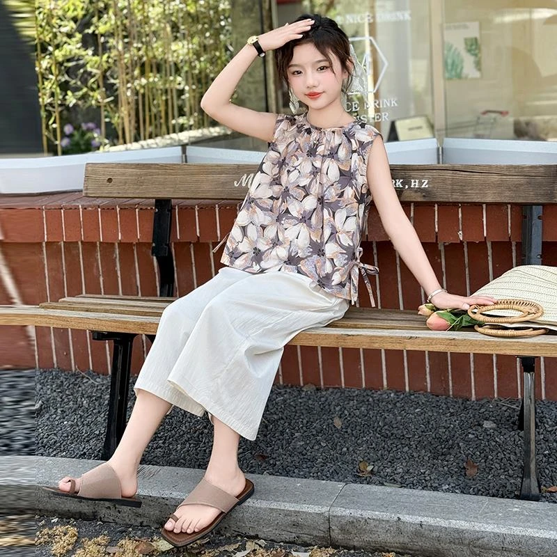 女童夏装套装夏季薄款小学生大童女孩休闲时髦洋气夏天儿童两件套