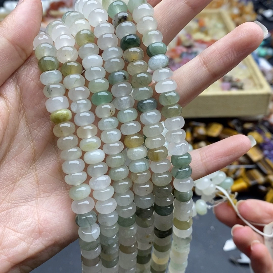 玛瑙/玉髓未镶嵌珠宝半成品一条纯天然天山翠隔片8mm