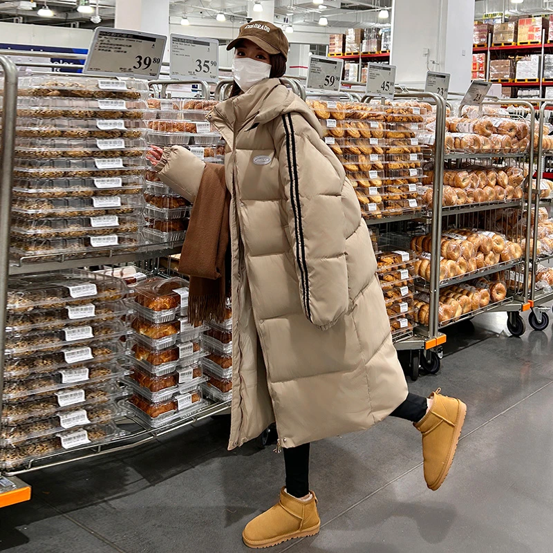 220斤可穿大码可脱卸帽中长款棉服宽松面包服加厚外套冬季保暖潮