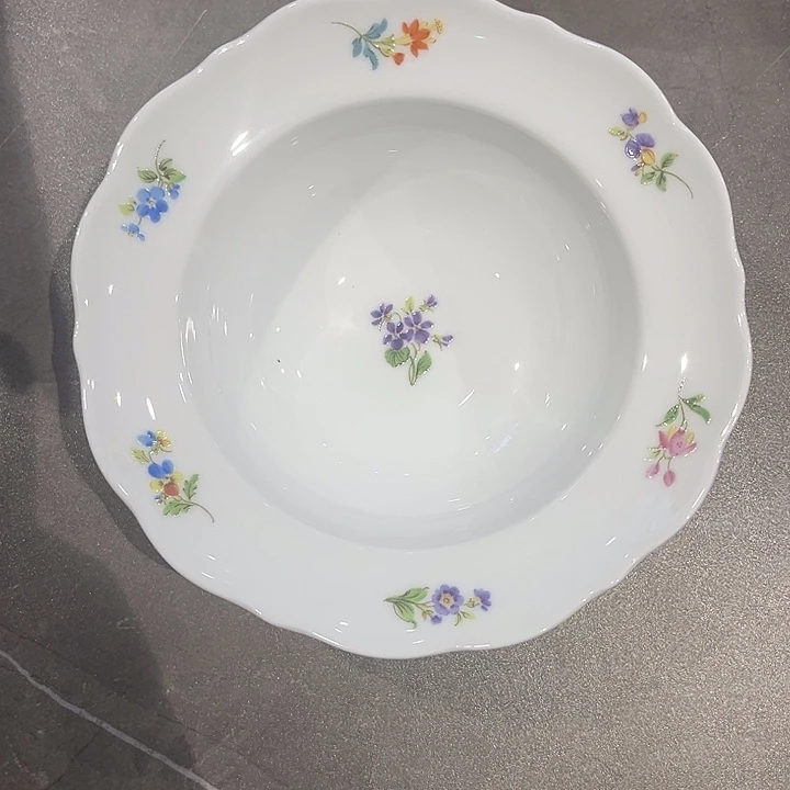 6寸清新深碗带花陶瓷