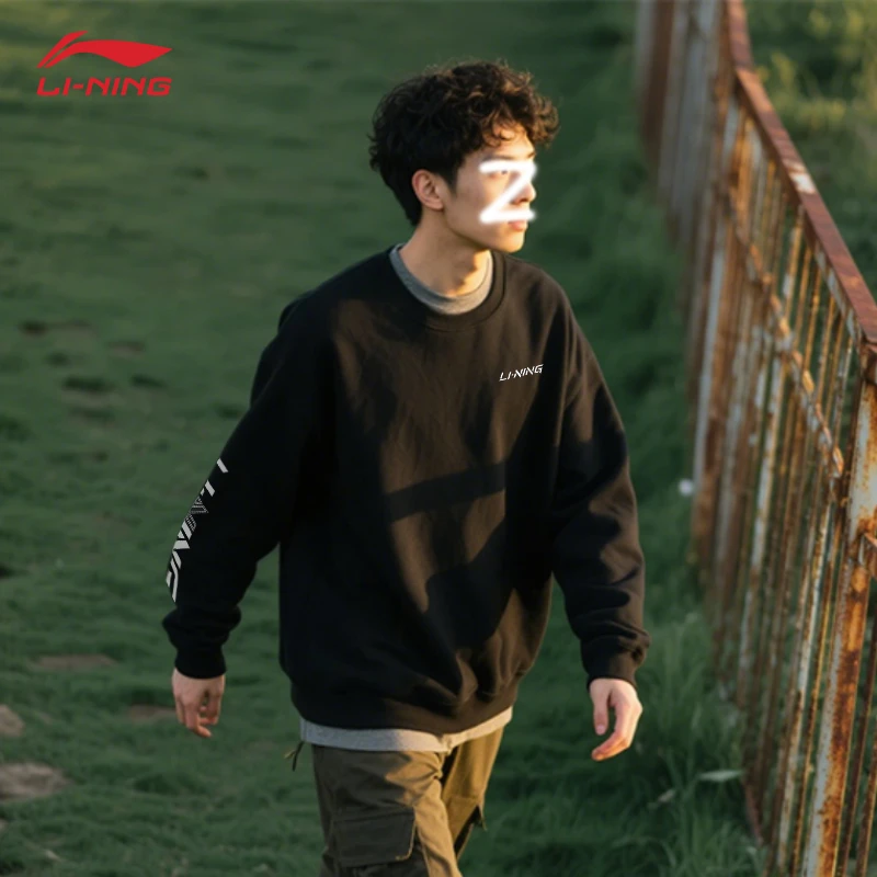 李宁圆领卫衣 男女同款时尚百搭潮流2025休闲宽松新款运动套头衫